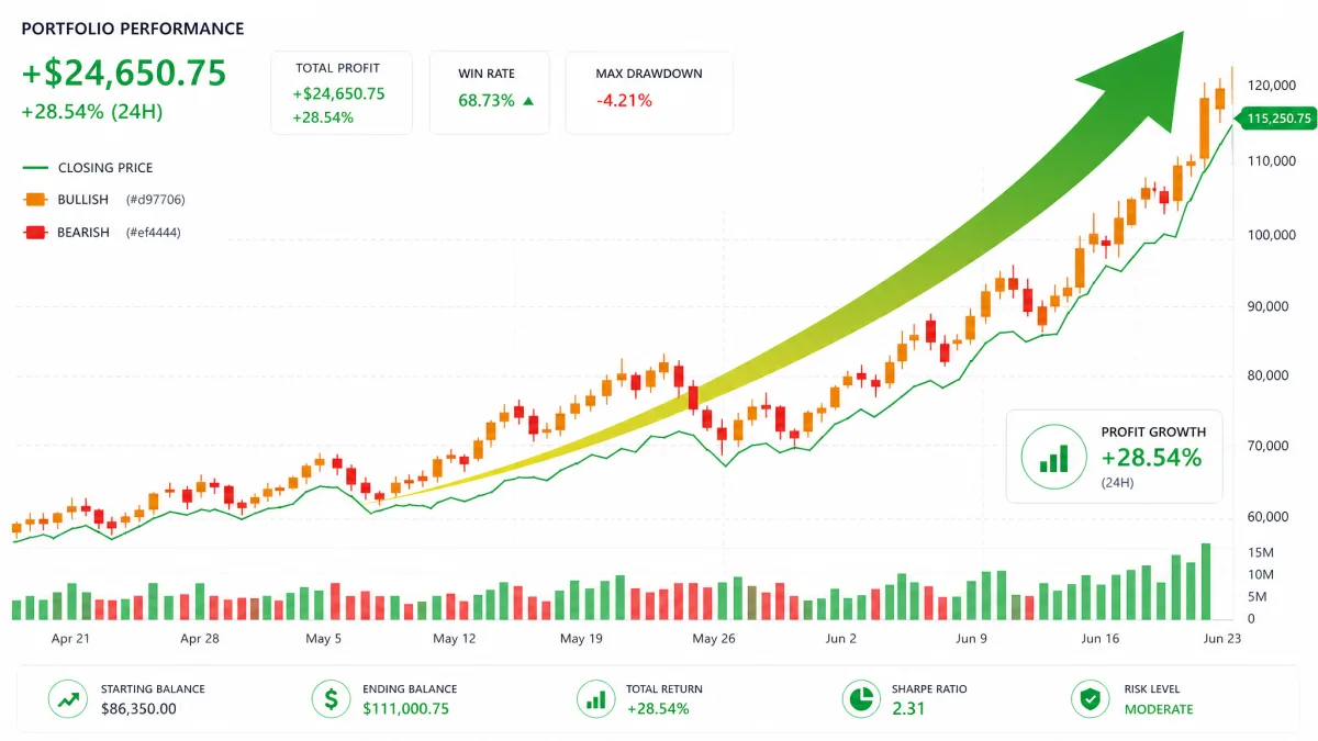 Etincelle Bitvix — graphique de croissance des profits